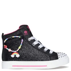 Girl's , Twinkle Toes: Twinkle Sparks - Charm Bestie High Top Sneaker - Little Kid-Skechers New