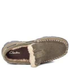Men's Clarks, Venetian Moccasin Slipper-Green Market Services Co Inc Outlet