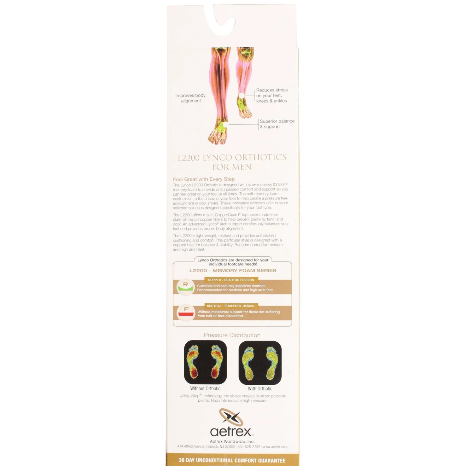 Men's Lynco by , Memory Foam Ortho Cup/Neutral-Aetrex Outlet