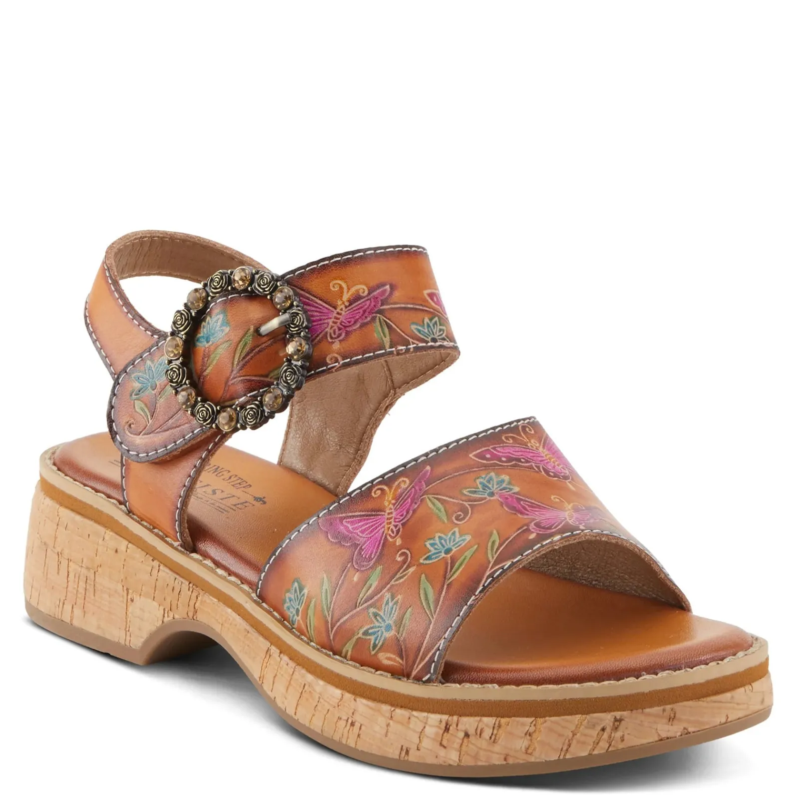 Online L Artiste Women's L'Artiste By Spring Step Kenna Sandal Camel Multi