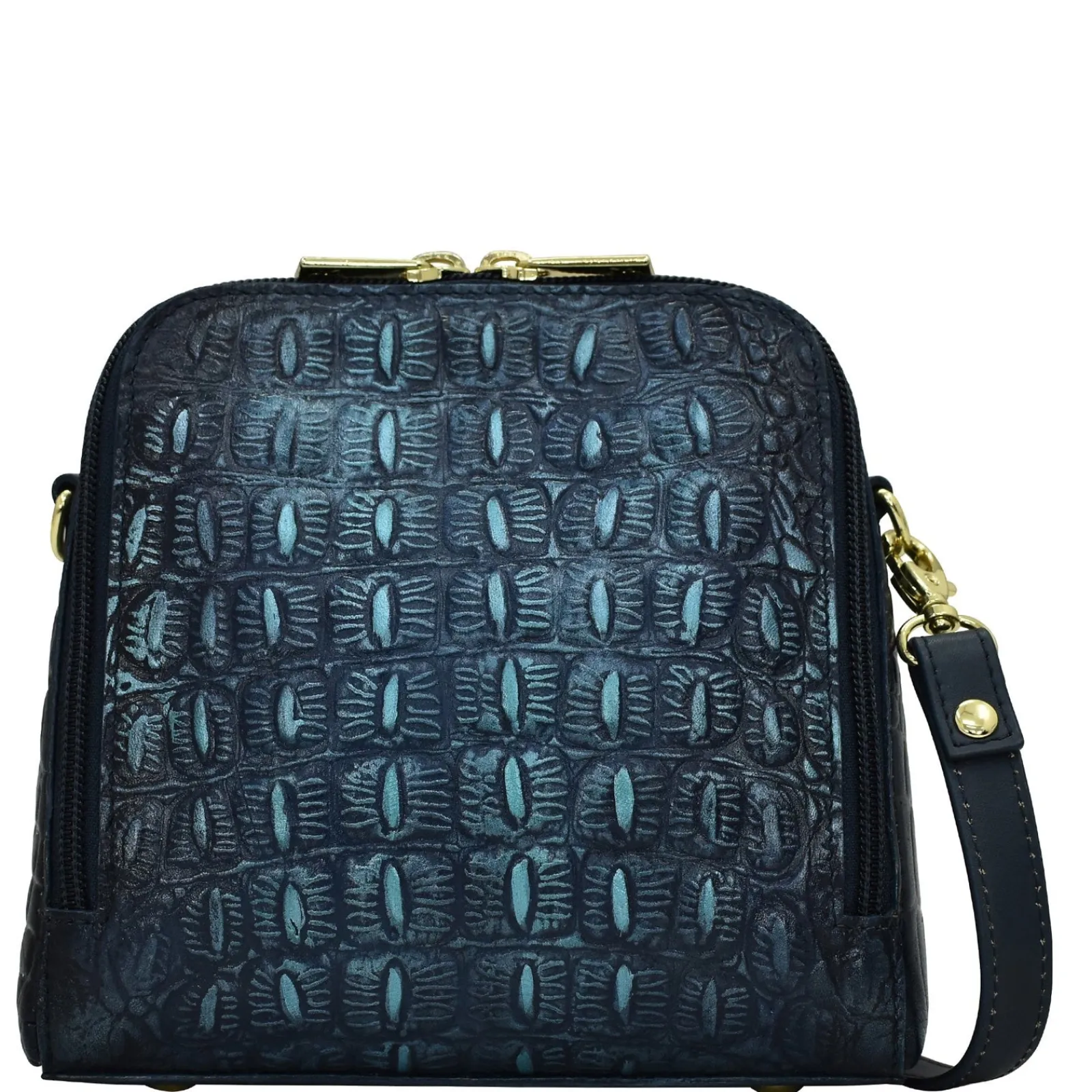 Women's , Croc Embossed Zip Around Travel Organizer-Anuschka New