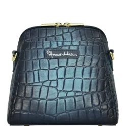 Women's , Croc Embossed Zip Around Travel Organizer-Anuschka New