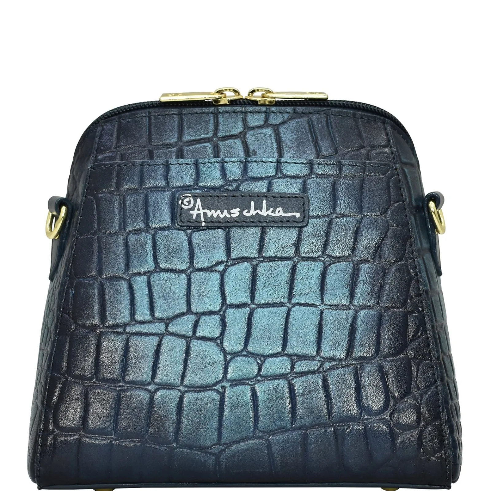 Women's , Croc Embossed Zip Around Travel Organizer-Anuschka New