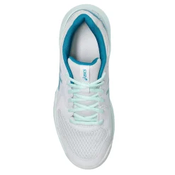 Hot ASICS Women's , GEL-Dedicate 8 Pickleball Shoe - Wide Width White/Teal Blue