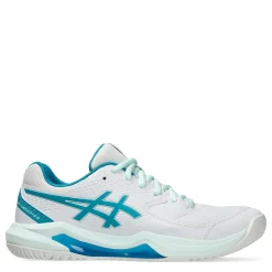 Hot ASICS Women's , GEL-Dedicate 8 Tennis Shoe White/Teal Blue