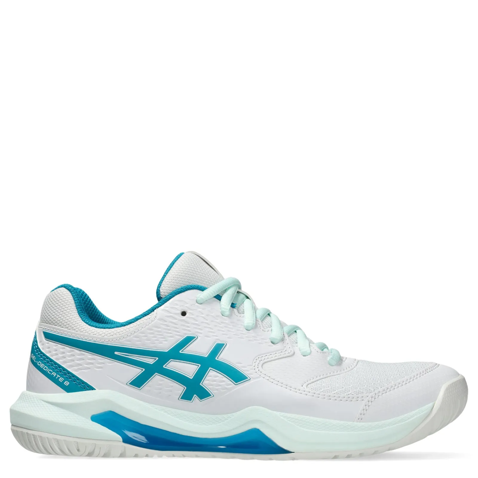 Hot ASICS Women's , GEL-Dedicate 8 Tennis Shoe White/Teal Blue