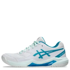 Hot ASICS Women's , GEL-Dedicate 8 Tennis Shoe White/Teal Blue