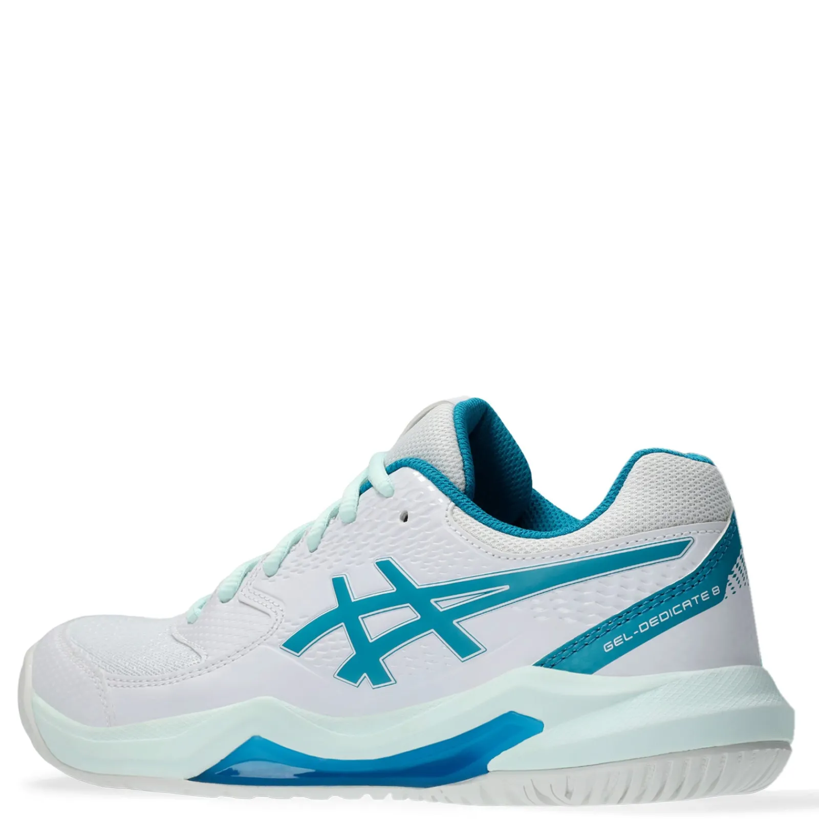 Hot ASICS Women's , GEL-Dedicate 8 Tennis Shoe White/Teal Blue