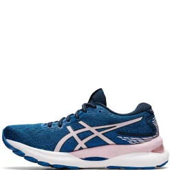 Discount ASICS Women's , GEL-Nimbus 24 Running Shoe - Wide Width Blue Pink