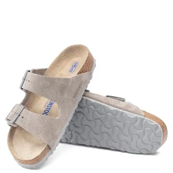 Discount Birkenstock Women's , Arizona Soft Footbed Sandal - Regular Fit Stone Coin