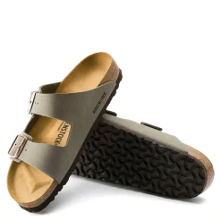 Best Birkenstock Women's , Arizona Birkibuc Sandals - Narrow Fit Stone Birkibuc