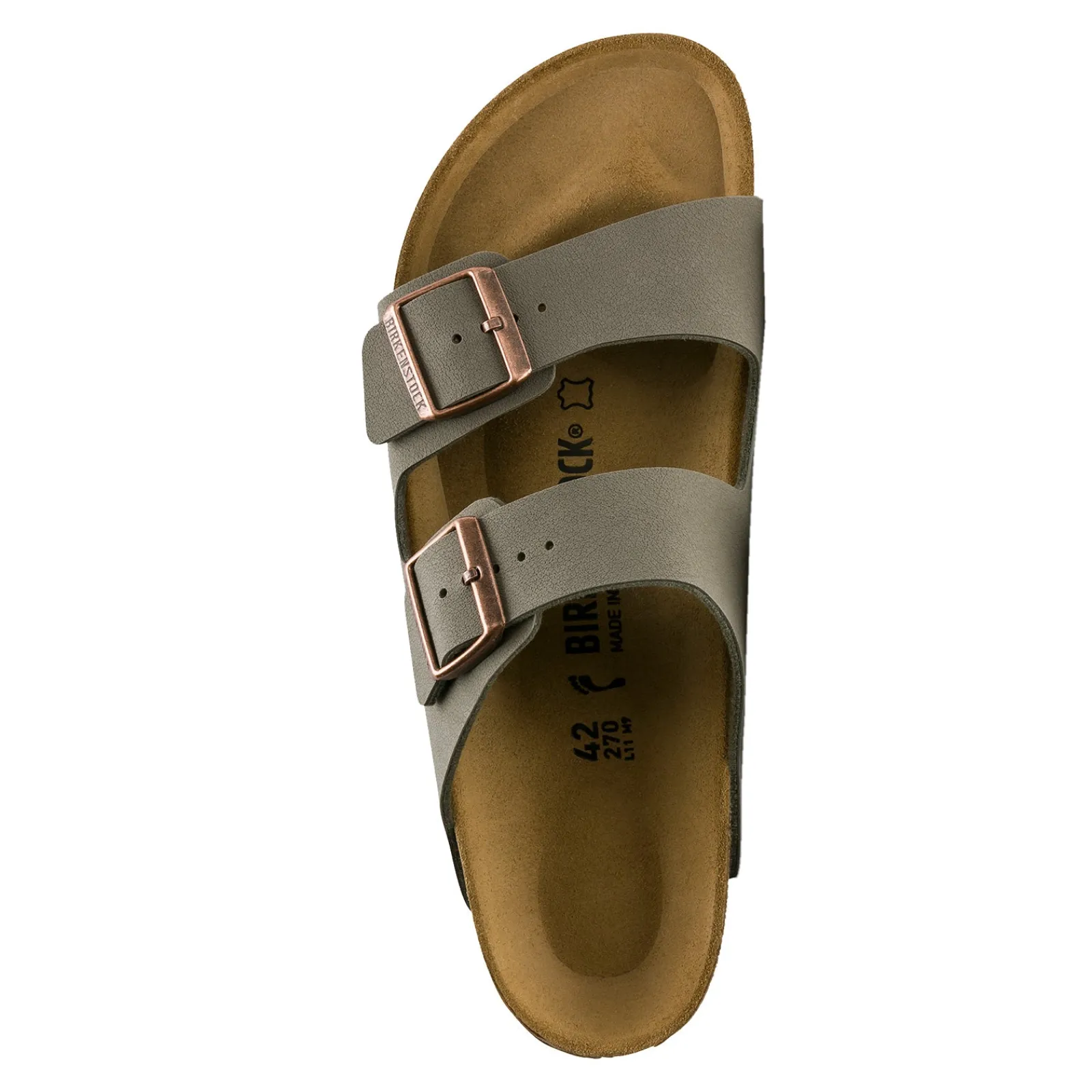 Best Birkenstock Women's , Arizona Birkibuc Sandals - Narrow Fit Stone Birkibuc
