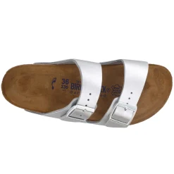 Sale Birkenstock Women's , Arizona Soft Footbed Sandal - Narrow Width Silver