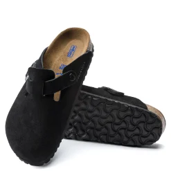 Birkenstock Women's , Boston Soft Footbed Clog Black Suede