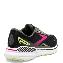 Discount Brooks Women's , Adrenaline GTS 23 Running Shoe - Wide Width Black/Pink/Green