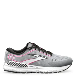 Hot Brooks Women's , Ariel GTS 23 Running Shoe - Wide Width Grey/Black/Pink