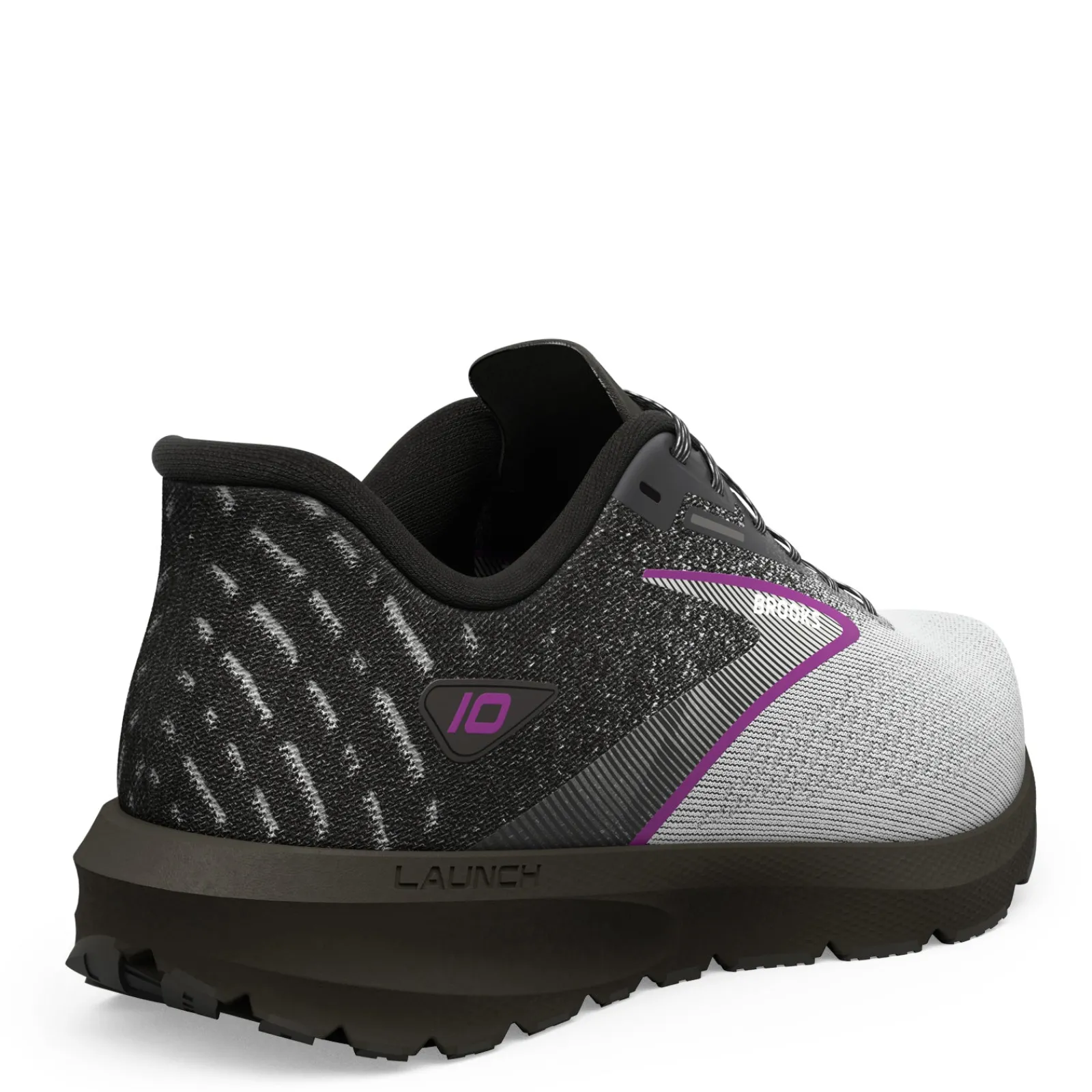 Discount Brooks Women's , Launch 10 Running Shoe - Wide Width Black/White/Violet