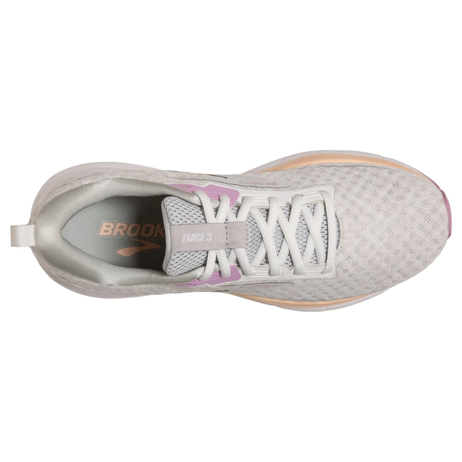 Discount Brooks Women's , Trace 3 Running Shoe White/Orchid/Apricot