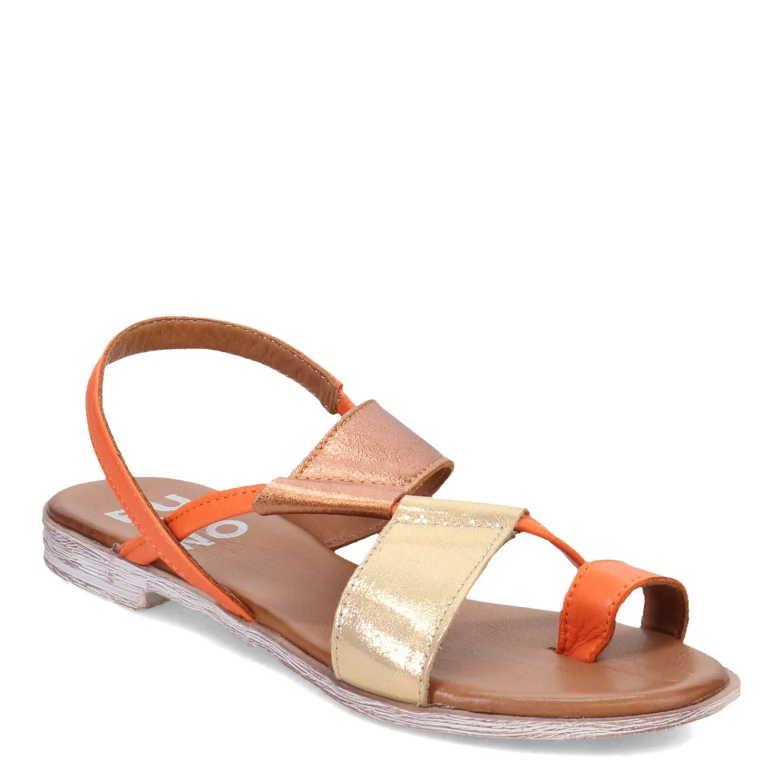 Online Bueno Women's , Yuki Sandal Orange Gold Multi