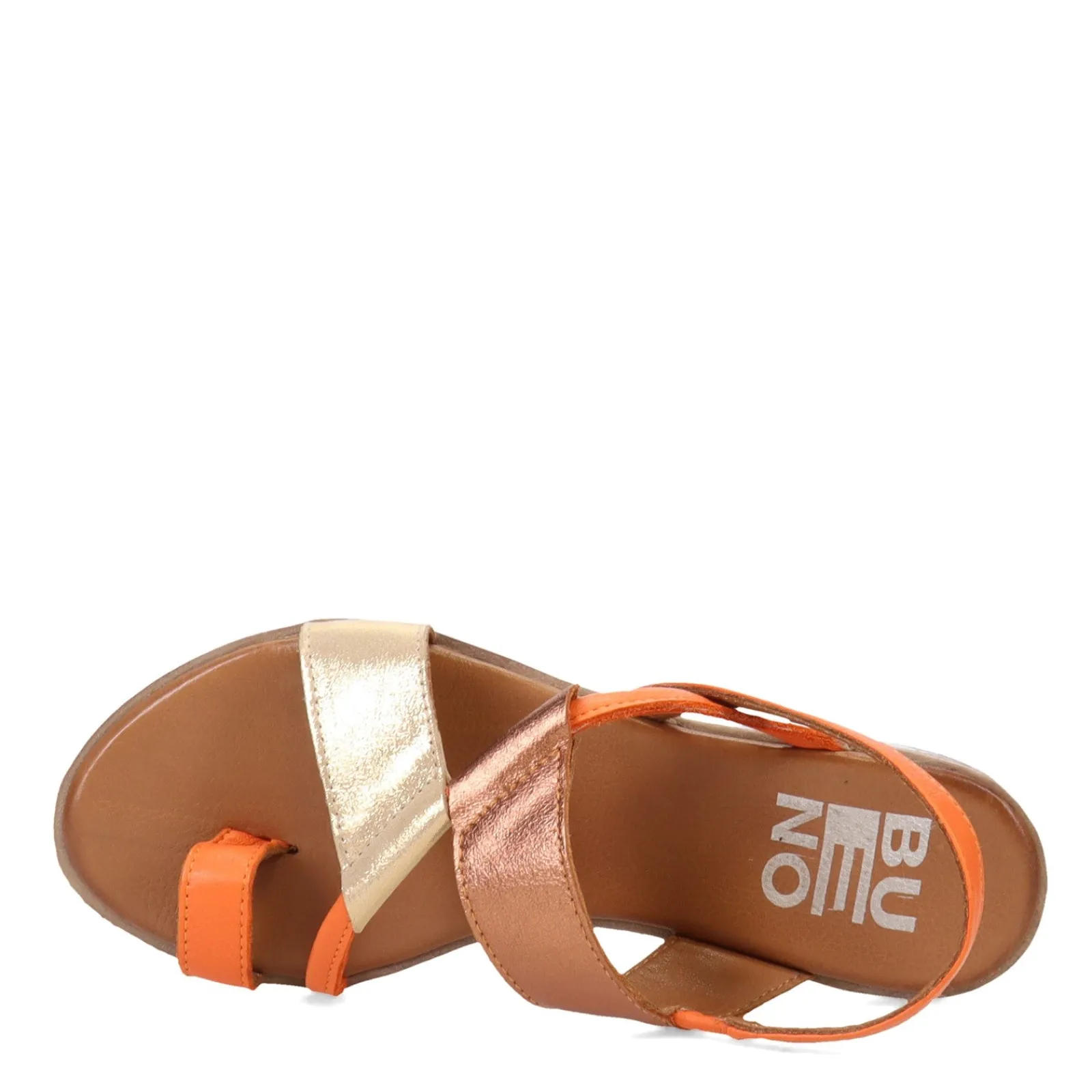 Online Bueno Women's , Yuki Sandal Orange Gold Multi