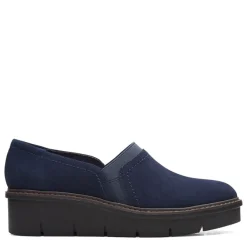 New Clarks Women's , Airabell Mid Slip-On Navy Suede