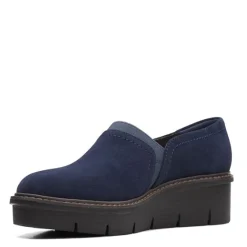 Online Clarks Women's , Airabell Mid Slip-On Navy Suede