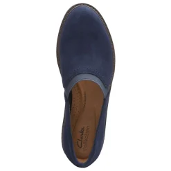 Online Clarks Women's , Airabell Mid Slip-On Navy Suede
