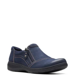 Best Clarks Women's , Carleigh Ray Slip-On Navy Nubuck