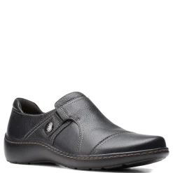 Clarks Women's , Cora Poppy Slip-On Black Smooth
