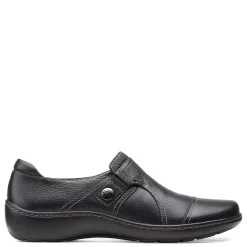 Clarks Women's , Cora Poppy Slip-On Black Smooth