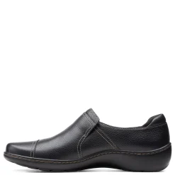 Clarks Women's , Cora Poppy Slip-On Black Smooth
