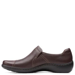 Discount Clarks Women's , Cora Poppy Slip-On Dark Brown