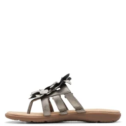 Hot Clarks Women's , Elizabelle Mae Sandal Pewter Metallic