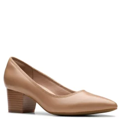 New Clarks Women's , Ellanie Hope Pump Warm Beige Lea