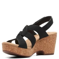 Outlet Clarks Women's , Giselle Beach Sandal Black Nubuck
