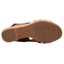 Clearance Clarks Women's , Giselle Ivy Sandal Tan Leather