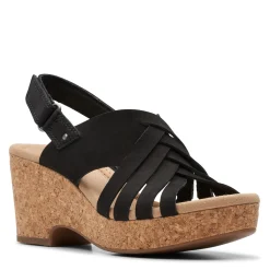 Online Clarks Women's , Giselle Ivy Sandal Black Nubuck