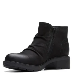 New Clarks Women's , Hearth Faye Boot Black Nubuck