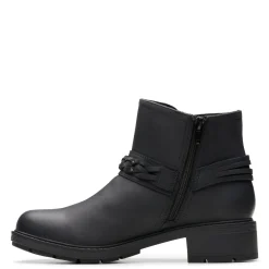 Clearance Clarks Women's , Hearth Kaylie Boot Black Oily