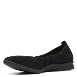 New Clarks Women's , Jenette Ease Flat Black Suede