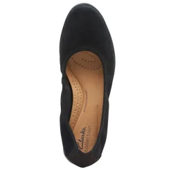 New Clarks Women's , Jenette Ease Flat Black Suede