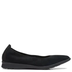 New Clarks Women's , Jenette Ease Flat Black Suede