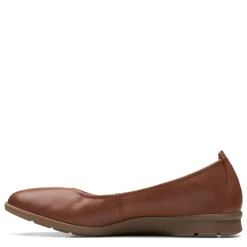 Clearance Clarks Women's , Jenette Ease Flat Tan Solid