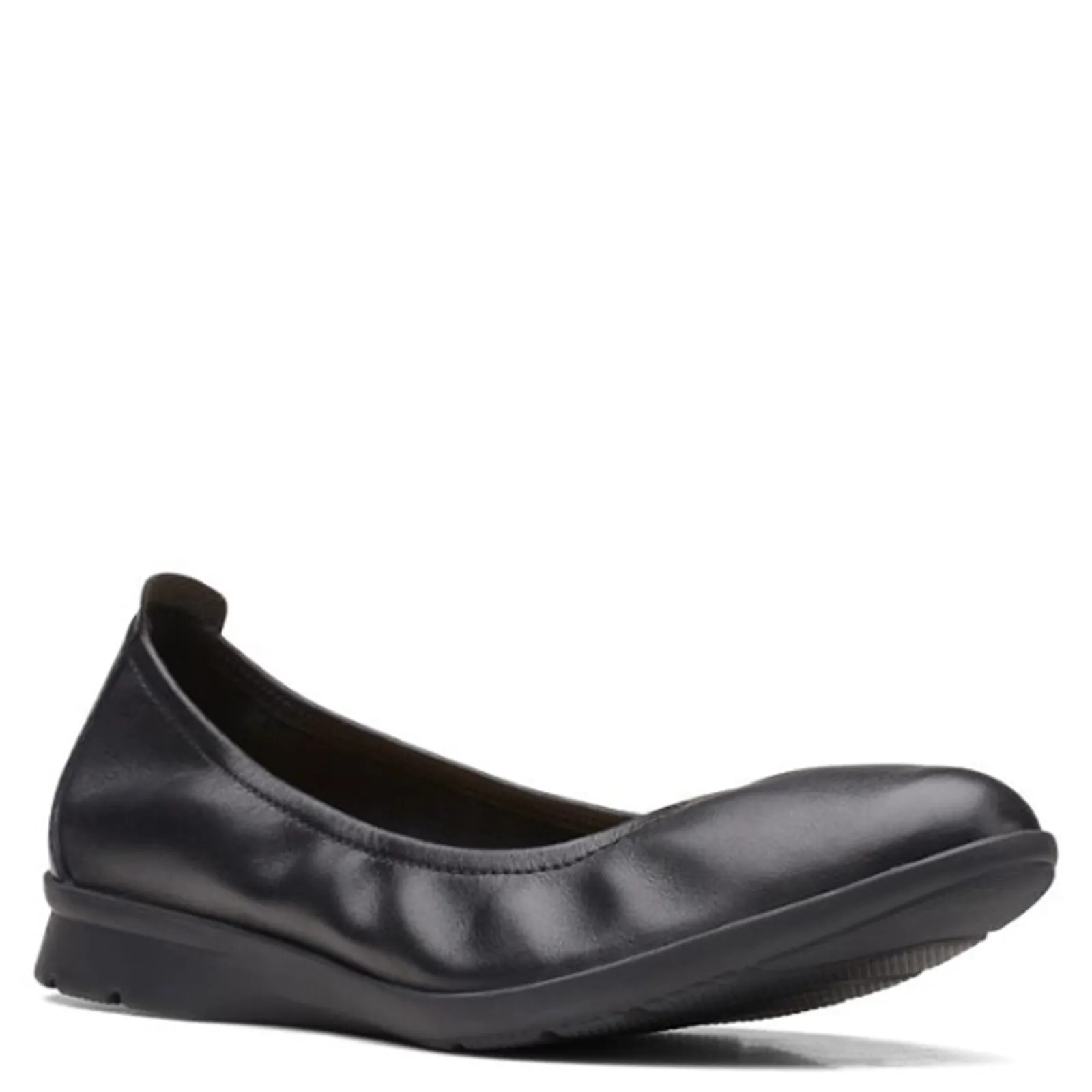 Outlet Clarks Women's , Jenette Ease Flat Black Solid