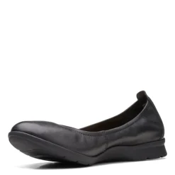 Outlet Clarks Women's , Jenette Ease Flat Black Solid