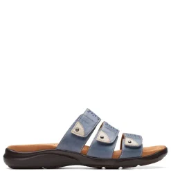 New Clarks Women's , Kilty Walk Sandal Blue Denim Colored