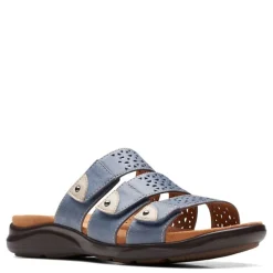 New Clarks Women's , Kilty Walk Sandal Blue Denim Colored