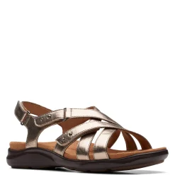 New Clarks Women's , Kitly Go Sandal Metallic