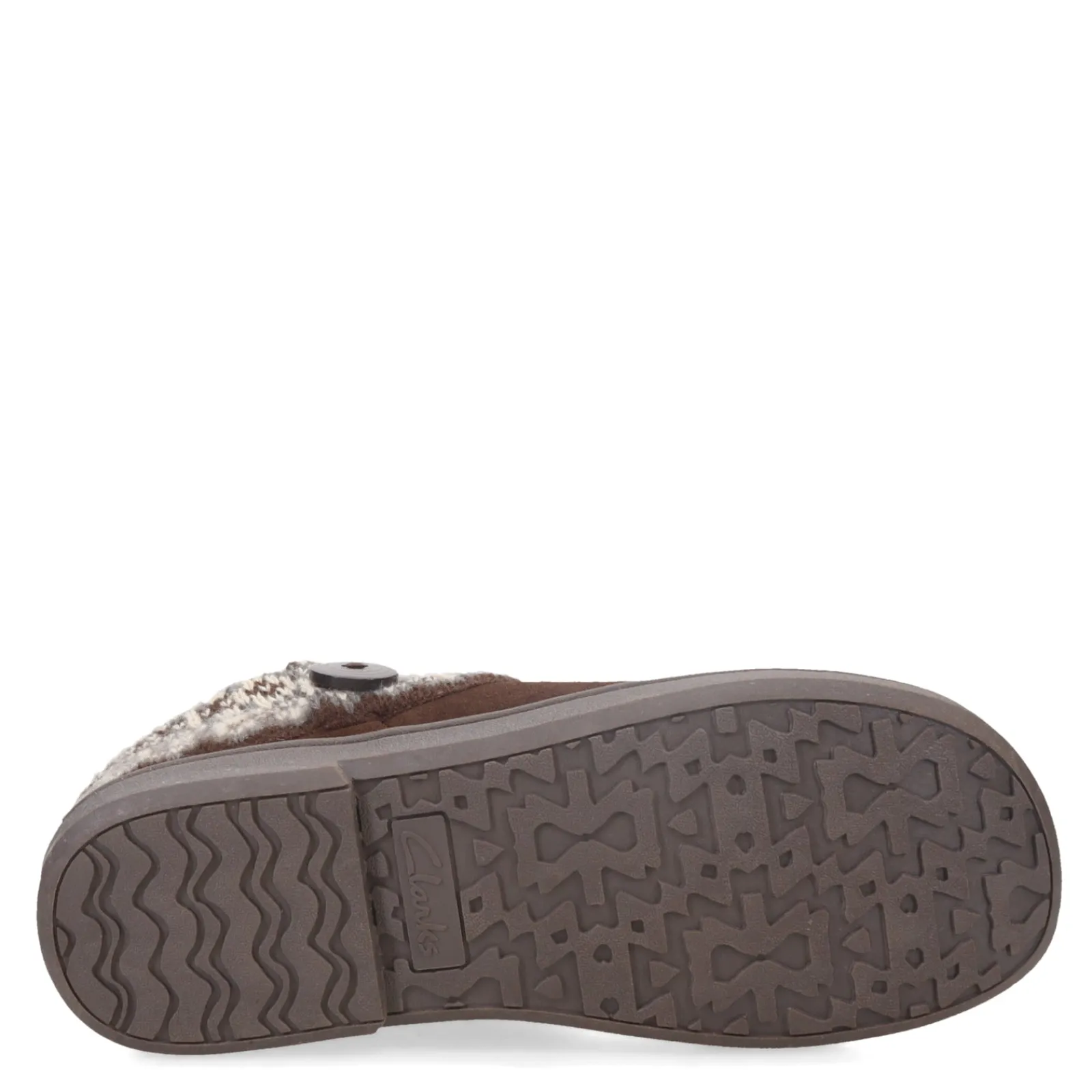 Clarks Women's , Knit Collar Slipper Brown