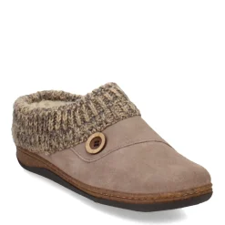 Clearance Clarks Women's , Knit Collar Slipper Clog Taupe